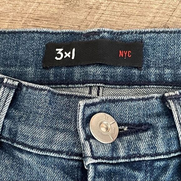 3x1 NYC Slim Straight Leg Jeans 24 Fleet Wash Light Blue Mid Rise Premium Denim - Picture 8 of 11